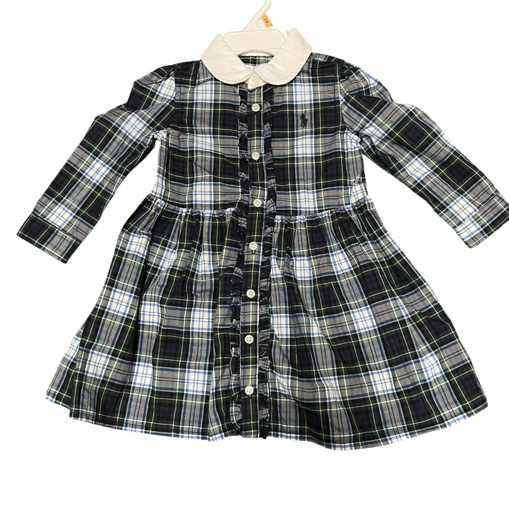 Ralph Lauren Plaid Dress - Black, White, Green